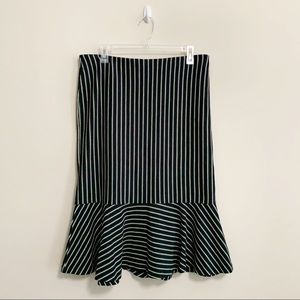 Blue and White Striped Women's Skirt